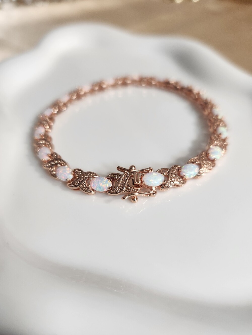 18k Rose Gold Opal Bracelet